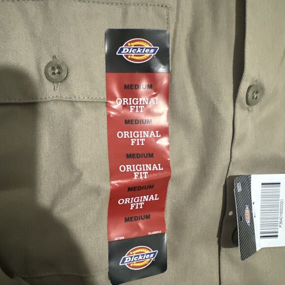 Dickies Men classic authentic workwear Beige Button Up With Long Sleeves|Size:M - Picture 3 of 5